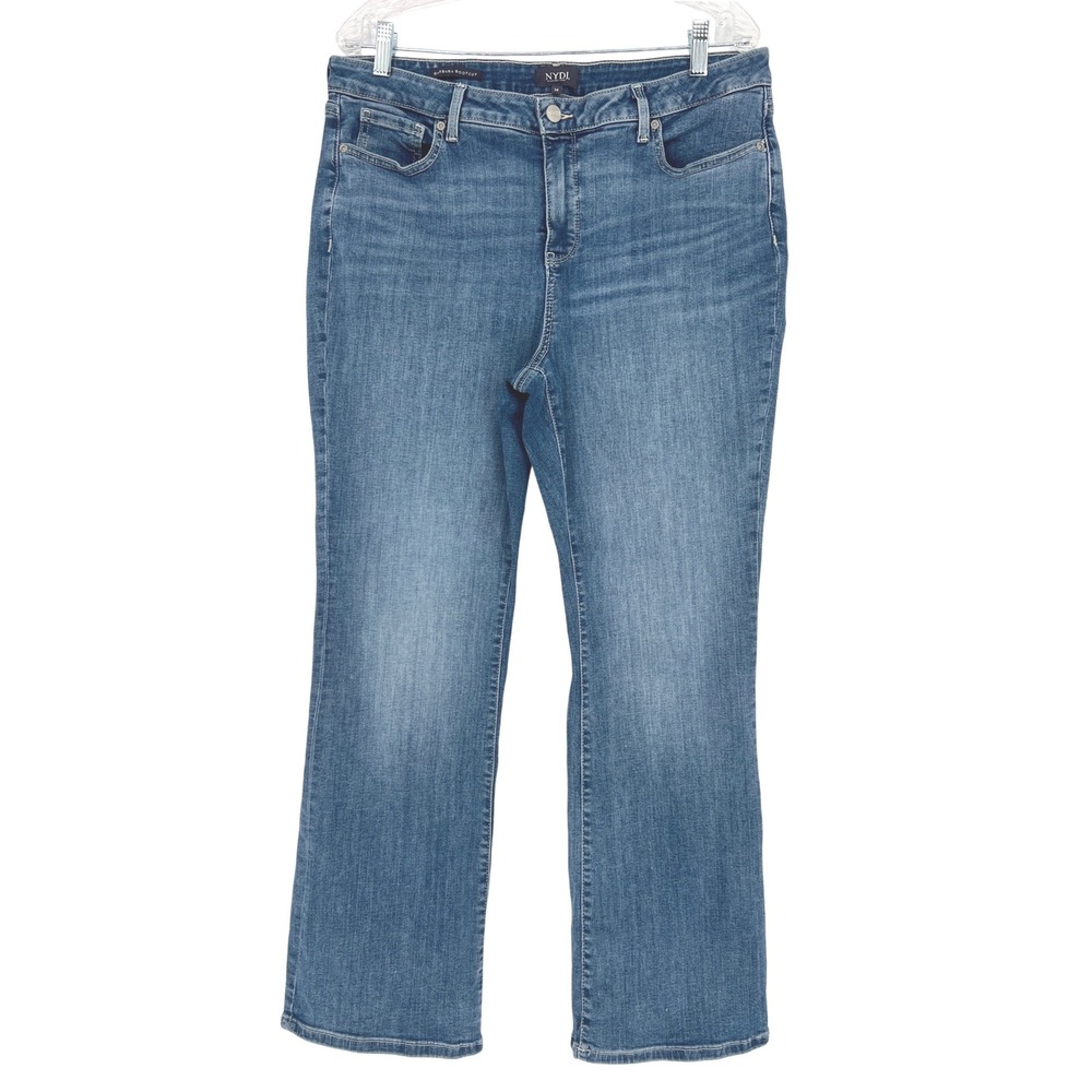 NYDJ Barbara Bootcut Jeans Women 14 Blue Lift Tuck Stretch Denim